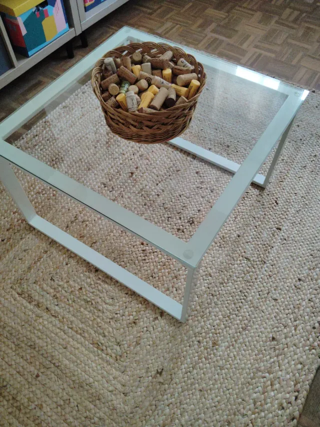 Mesa de centro metal y cristal