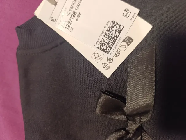 Sudadera niña negra con lazos H&m 6-8 años