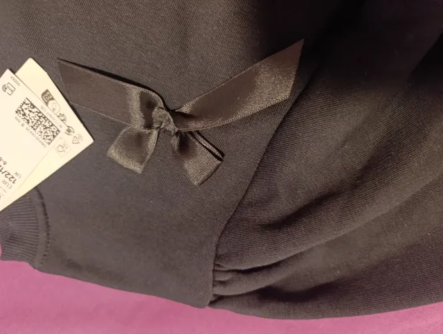 Sudadera niña negra con lazos H&m 6-8 años