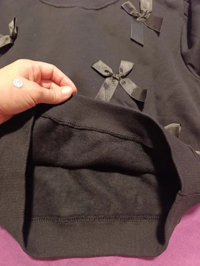 Sudadera niña negra con lazos H&m 6-8 años