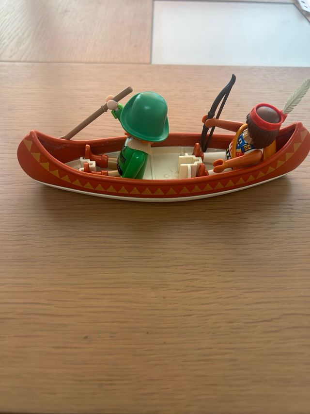 Playmobil Canoa Trampero e Indio Oeste