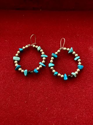 Pendientes vintage plata y turquesa