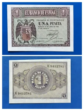 SC 1 Peseta ABRIL 1938 BURGOS serie E Sin circular