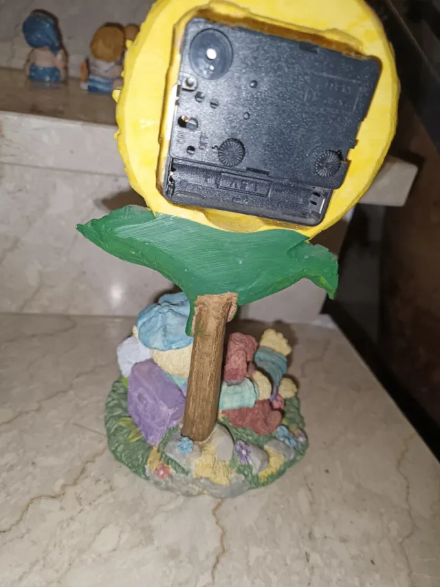 Orologio girasole con orsetti- ceramica