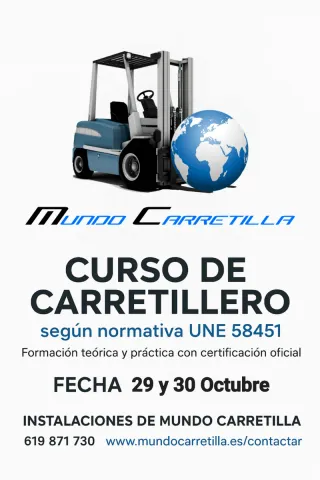 Curso Carretillero UNE 58451 29y30 Octubre JEREZ
