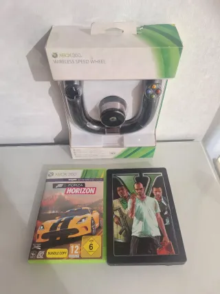 Pack Volante Xbox 360 + Juegos Forza Horizon y GTA