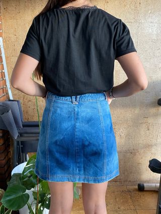 Falda vaquera degradada