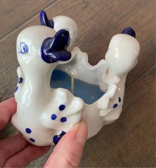 Candela con anatroccoli in ceramica