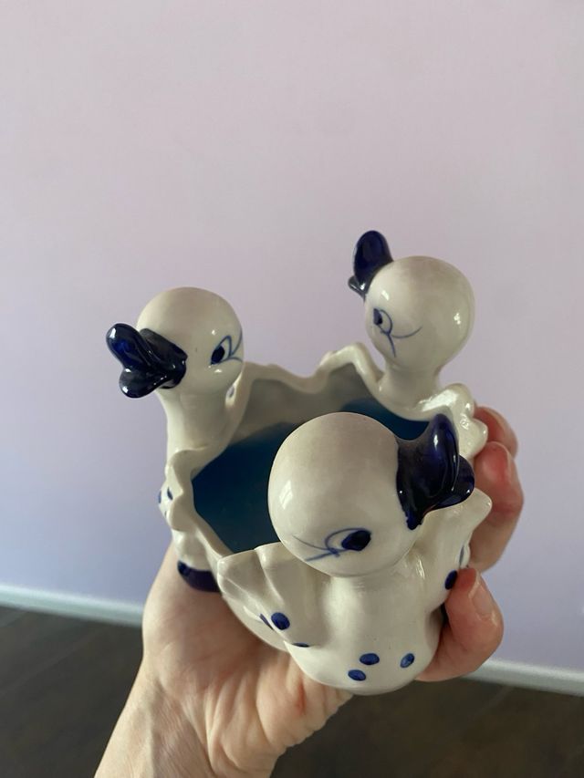 Candela con anatroccoli in ceramica