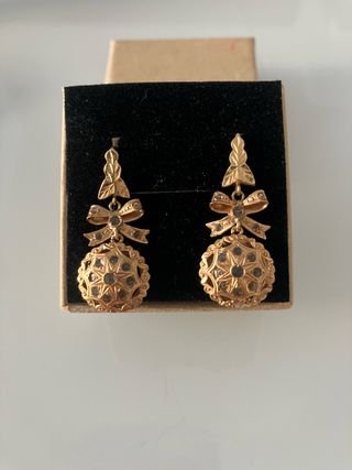 Pendientes Oro 18k Zafiros Antiguos