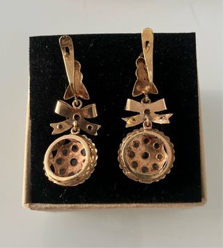 Pendientes Oro 18k Zafiros Antiguos