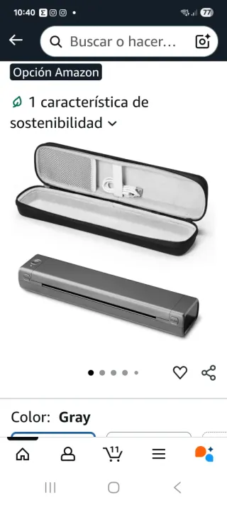 Impresora Térmica Portátil Gris