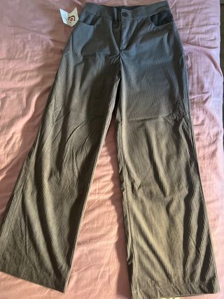 Pantalón largo gris de pana