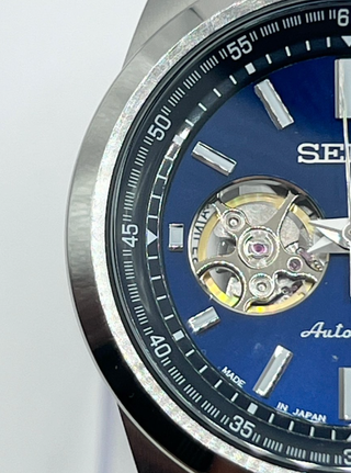 Seiko SCVE051 Open Heart Reloj Automático Azul