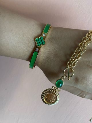 Conjunto Joyería Oro y Verde