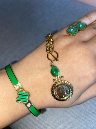 Conjunto Joyería Oro y Verde