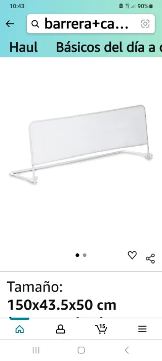 Barrera de cama para bebés 150x43.5x50 cm