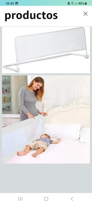 Barrera de cama para bebés 150x43.5x50 cm