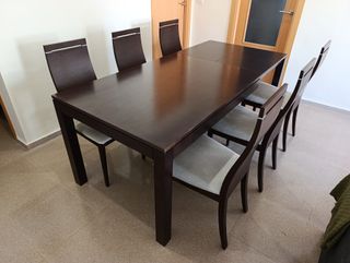 Set tavolo allungabile (da 140 a 200 cm) + 6 sedie 