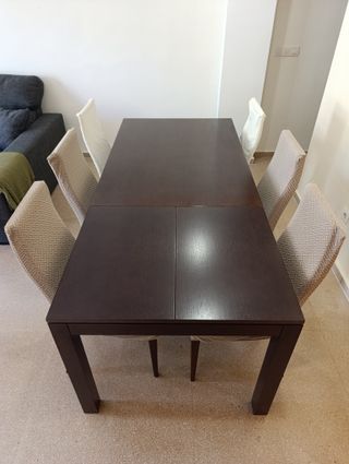 Set tavolo allungabile (da 140 a 200 cm) + 6 sedie 