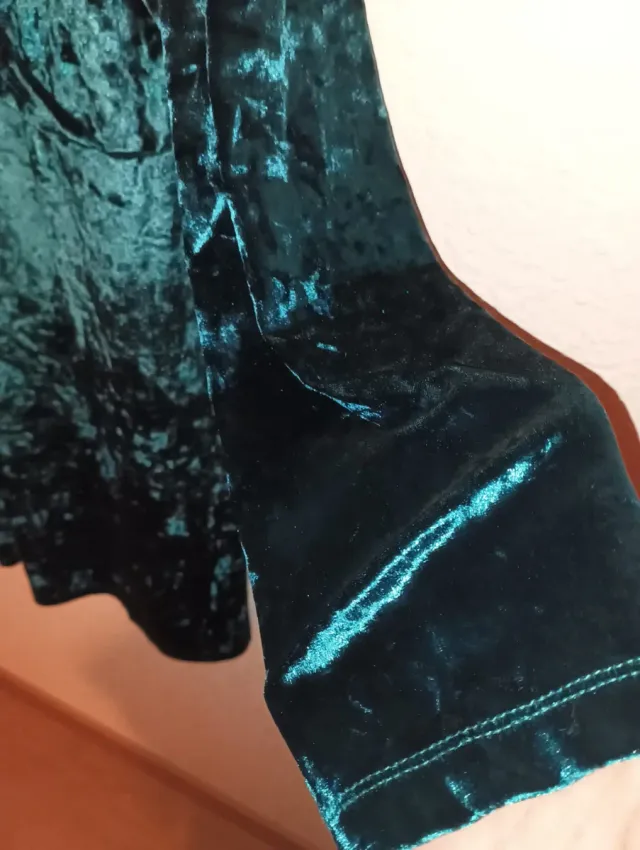 Vestido Terciopelo Verde Talla Grande