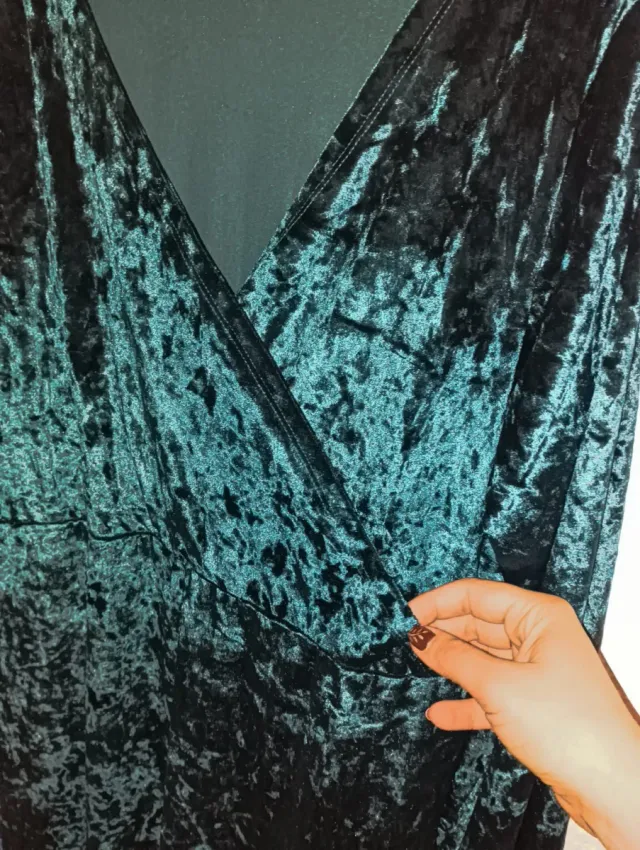 Vestido Terciopelo Verde Talla Grande