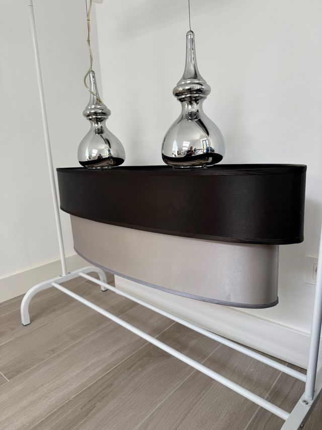 espectacular Lámpara de salón gris y negra