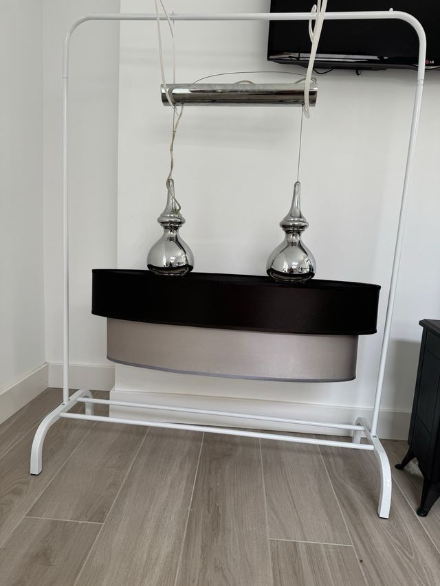 espectacular Lámpara de salón gris y negra