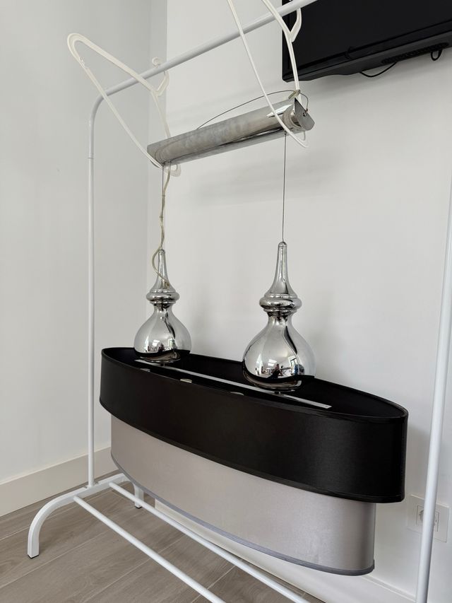 espectacular Lámpara de salón gris y negra