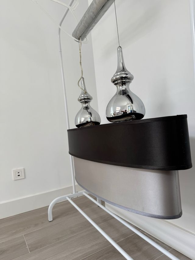 espectacular Lámpara de salón gris y negra