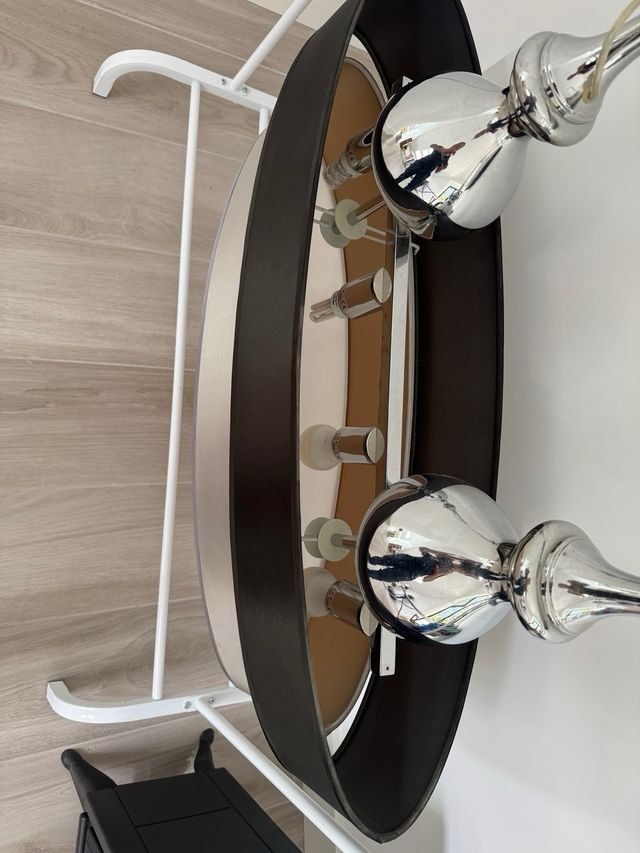 espectacular Lámpara de salón gris y negra