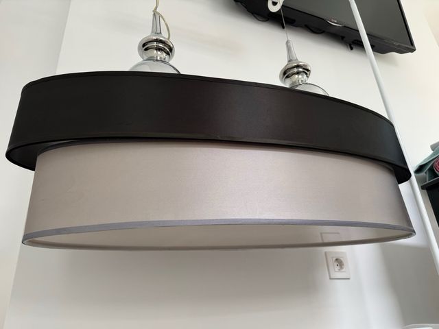 espectacular Lámpara de salón gris y negra