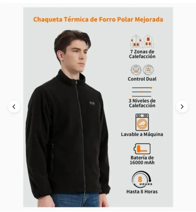 Chaqueta Calefactable LUXHOMY Batería 16000 mAh
