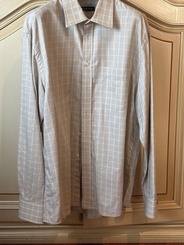 Camicia quadri uomoRODRIGObeige/grigio taglia XXL 