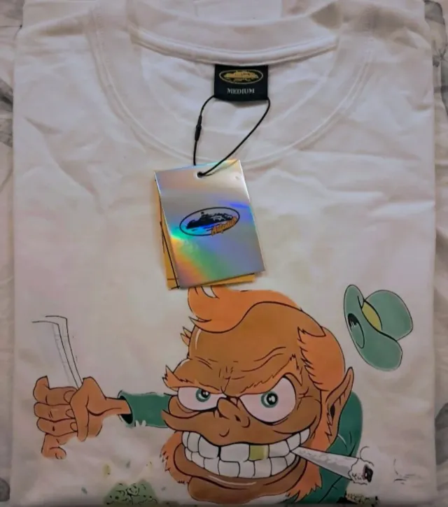 T-Shirt Corteiz Leprechaun Taglia M White Tee