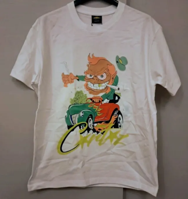 T-Shirt Corteiz Leprechaun Taglia M White Tee