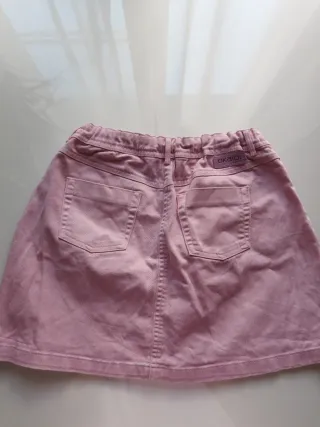 Falda vaquera rosa de botones para niña 