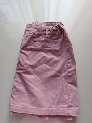Falda vaquera rosa de botones para niña 