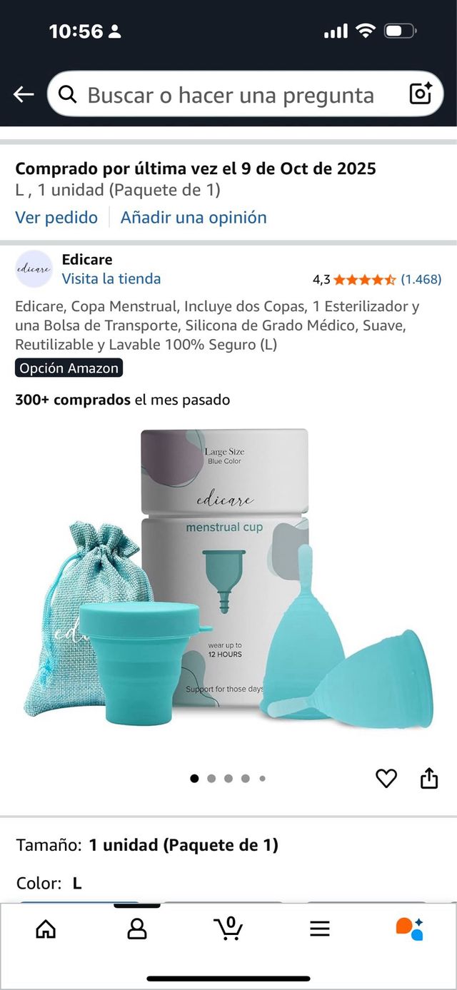 Copa menstrual Edicare silicona 0 tóxicos