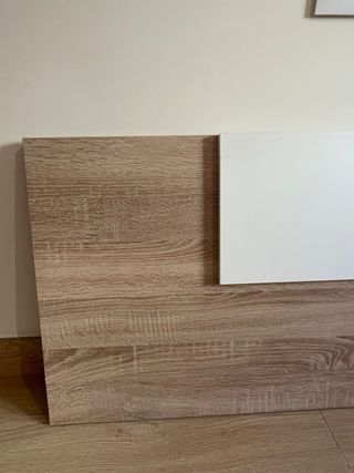 Cabecero de cama madera y blanco