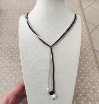 Collana perle, cristalli e perla