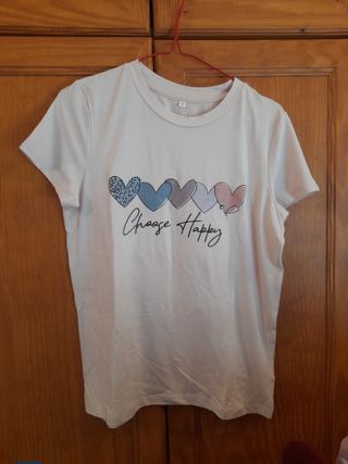 Camiseta Talla S Corazones Choose Happy