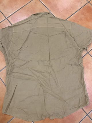 Camisa Lino Manga Corta XXL Beige