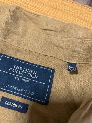 Camisa Lino Manga Corta XXL Beige