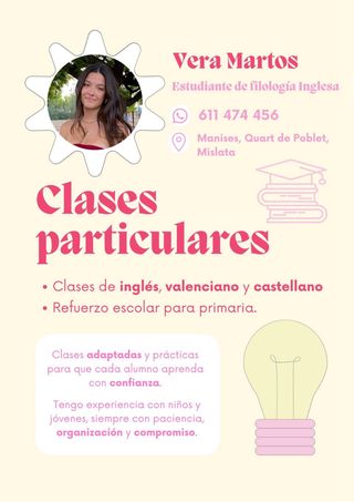 Clases particulares, de repaso y de idiomas 