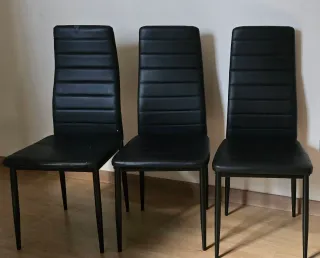 Set di 3 sedie nere