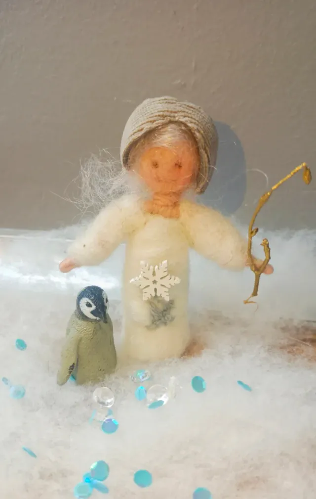 Lote Waldorf Invierno Muñeca Pingüino