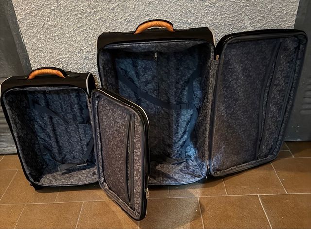 Juego de 2 maletas negras con detalles