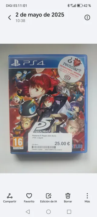 *Cambio Persona 5 Royal Ps4