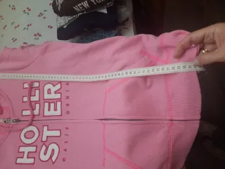 Sudadera Hollister Rosa con Cremallera Talla S